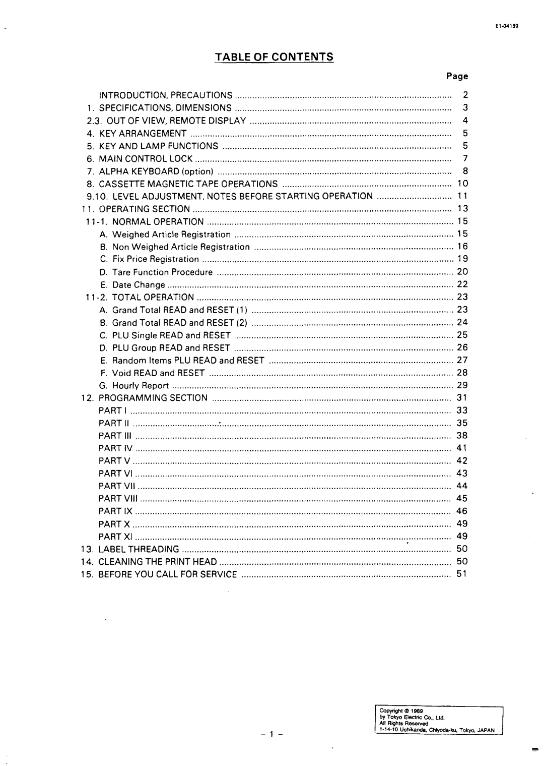 Toshiba SL59 SERIES owner manual Table of Contents 