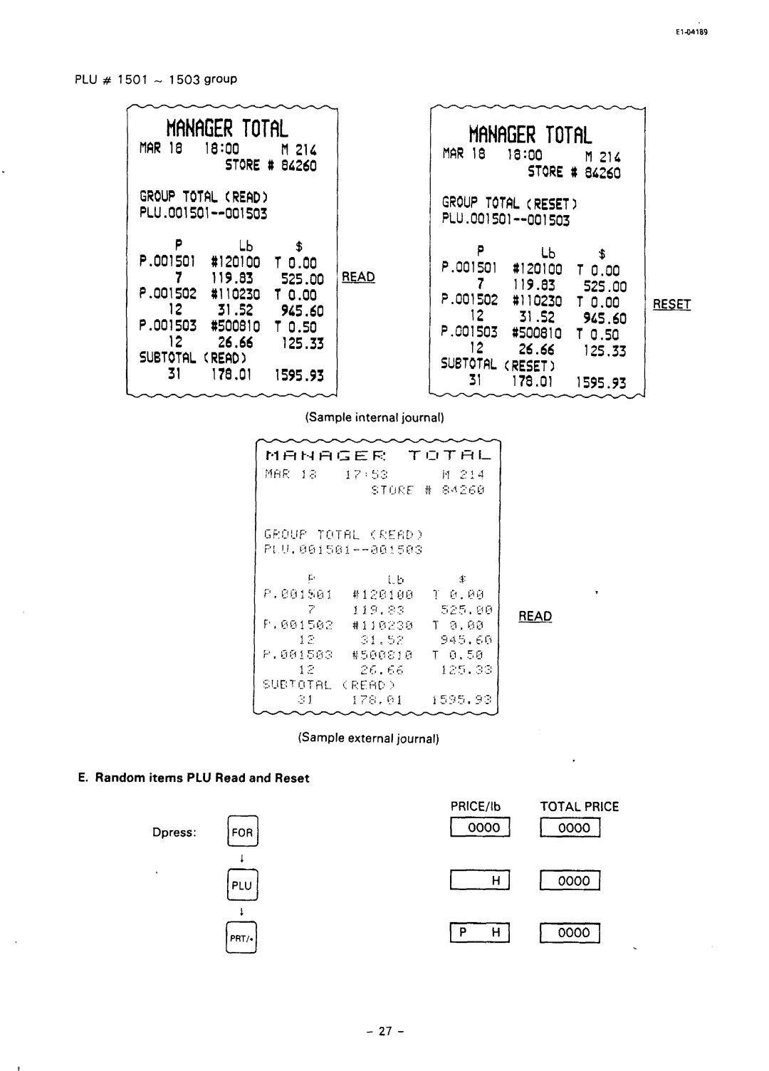 Toshiba SL59 SERIES owner manual RR 18 18OO, MAR 18 la00, Grouptotalreset 