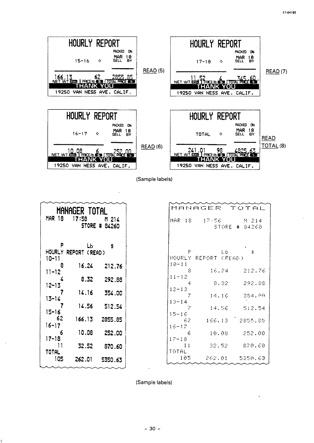 Toshiba SL59 SERIES owner manual Hourlyreport, MAR18, STORE# Lb $, Tota, Lo.5 262.01 