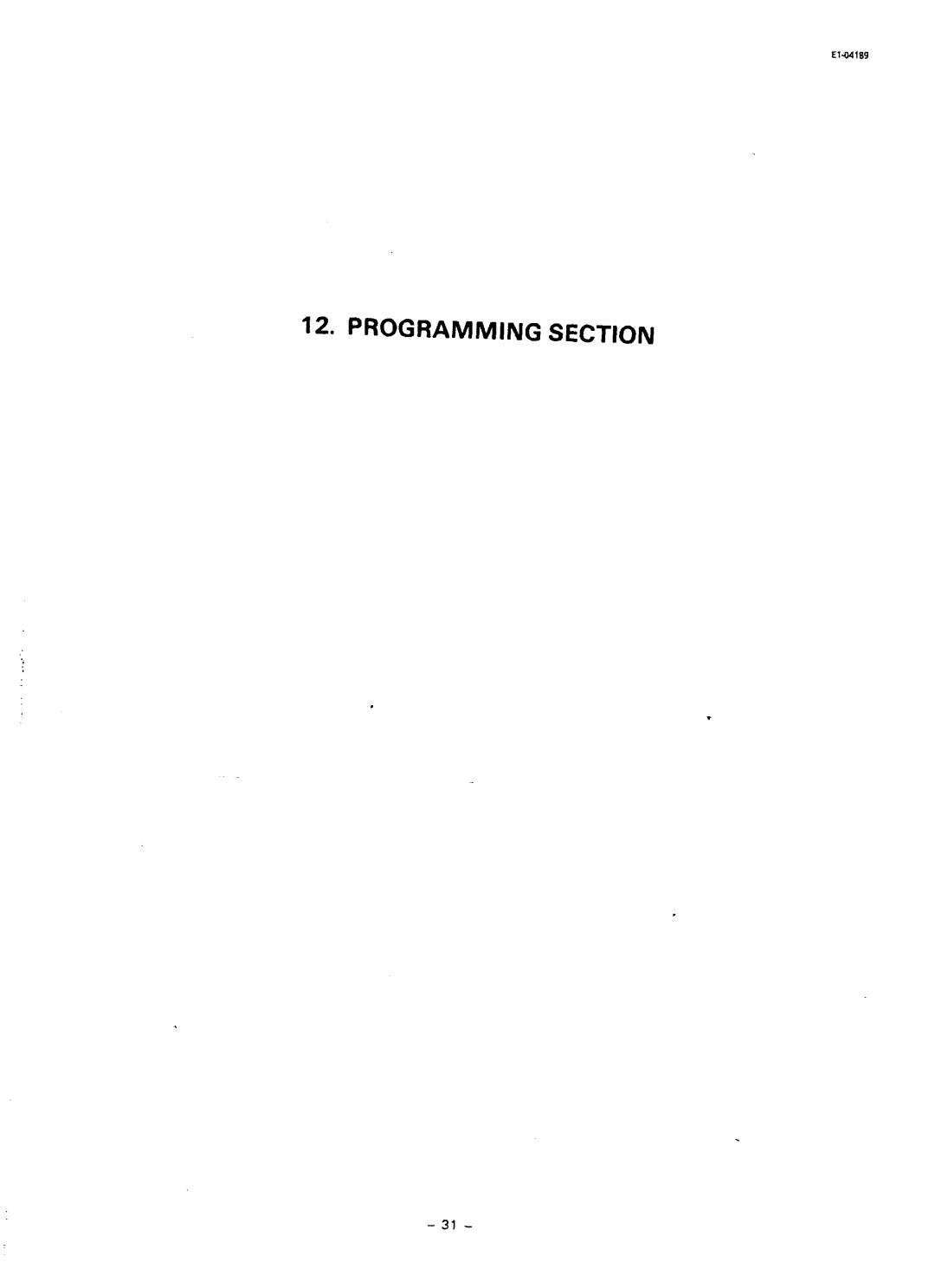 Toshiba SL59 SERIES owner manual Programming Section 