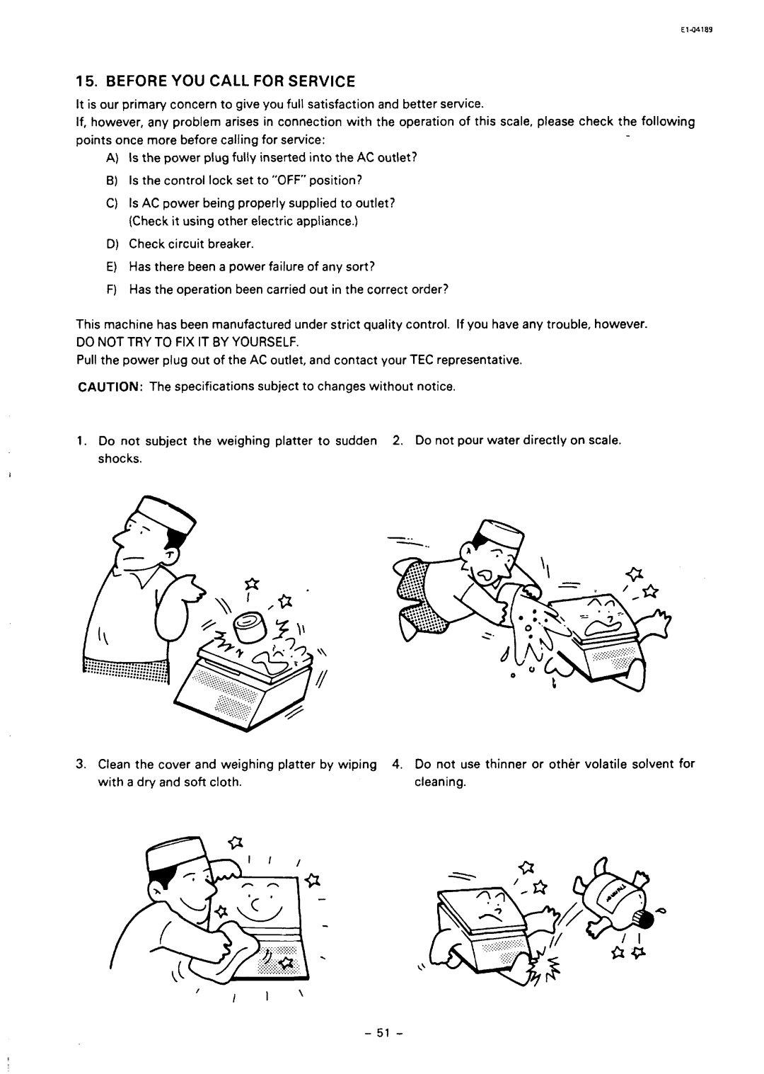 Toshiba SL59 SERIES owner manual Before YOU Call for Service, Do not TRY to FIX IT by Yourself 