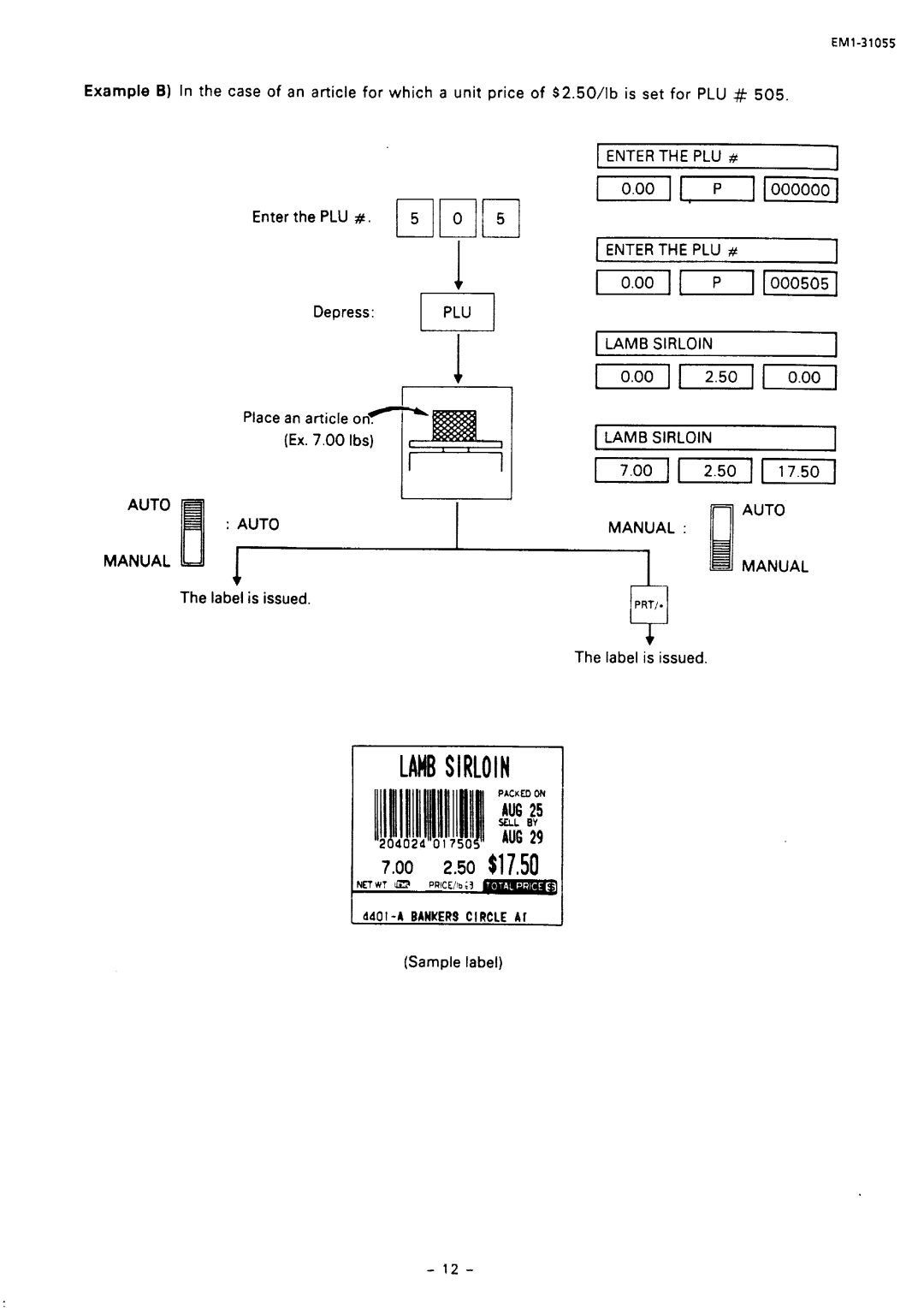 Toshiba EMl-31055, SL66 SERIES manual Bplp, Lamb Sirloin 