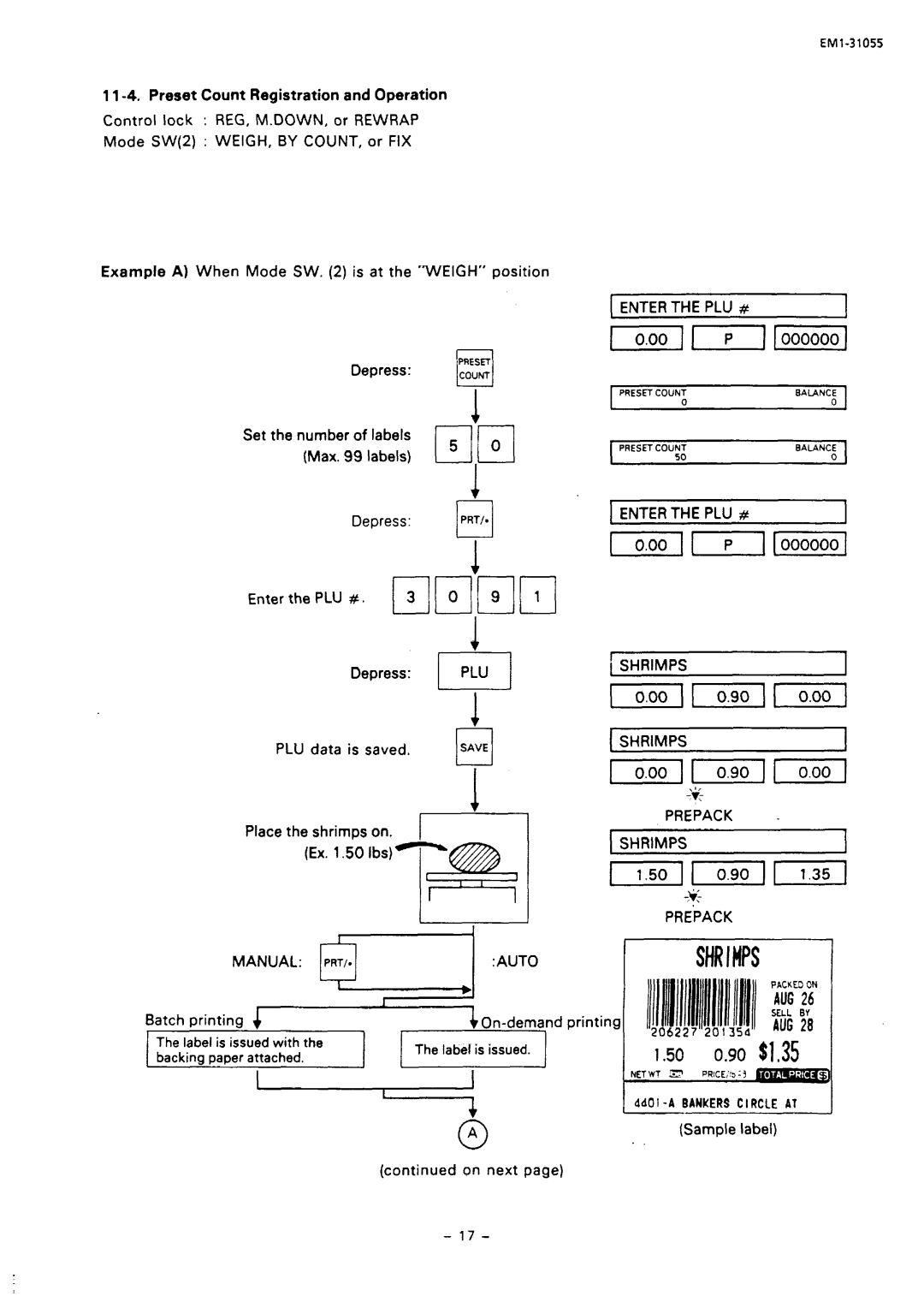 Toshiba SL66 SERIES, EMl-31055 manual Autoshrimps, AUG28, Prepack Shrimpsi, Prepack Manual 