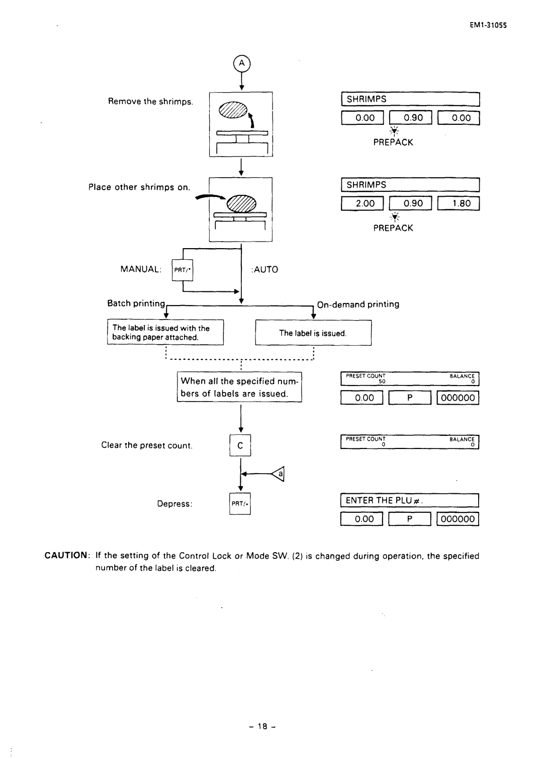 Toshiba EMl-31055, SL66 SERIES manual 1r,.,.,..,,.,J, Shrimps Prepack 