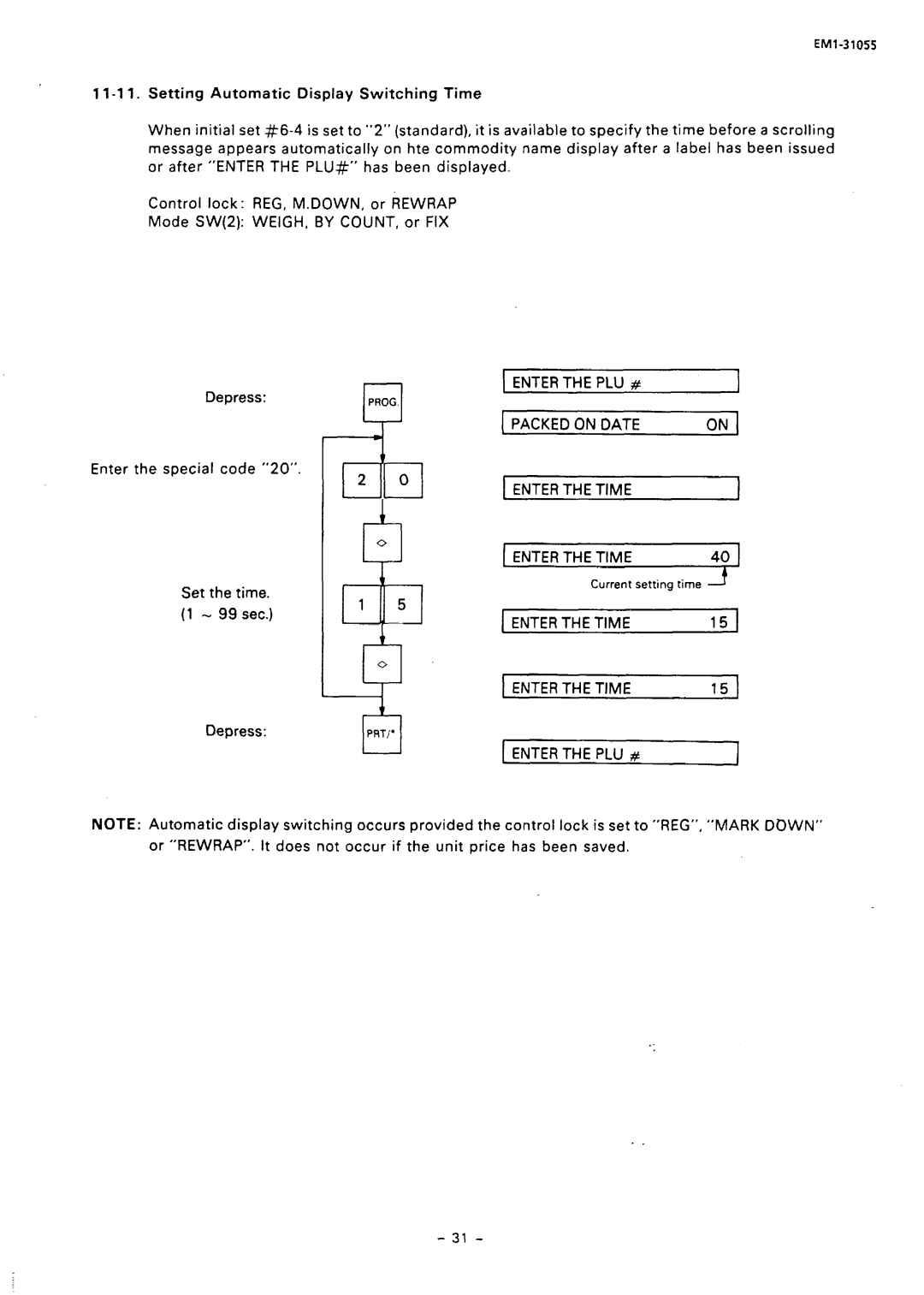 Toshiba SL66 SERIES, EMl-31055 manual Enter the Time 