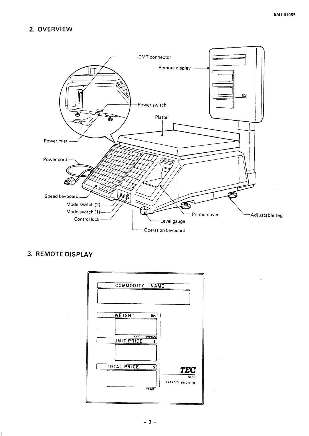 Toshiba SL66 SERIES, EMl-31055 manual Overview, Remote Display 