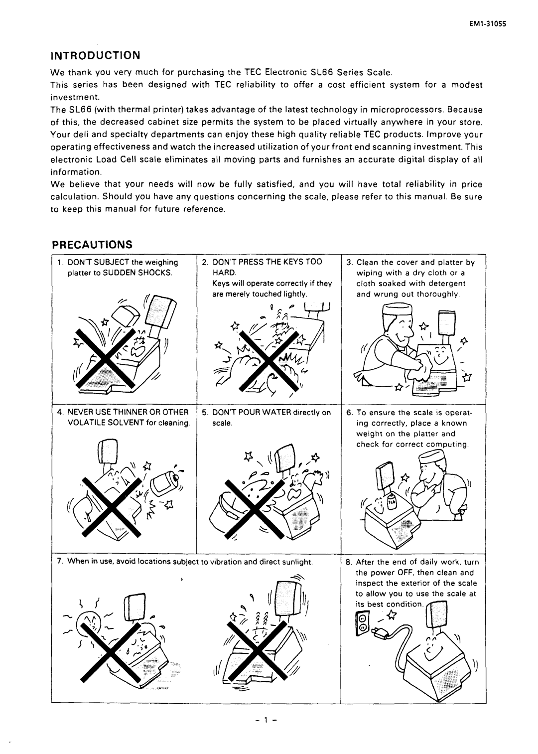 Toshiba SL66 SERIES, EMl-31055 manual Introduction, Precautions 