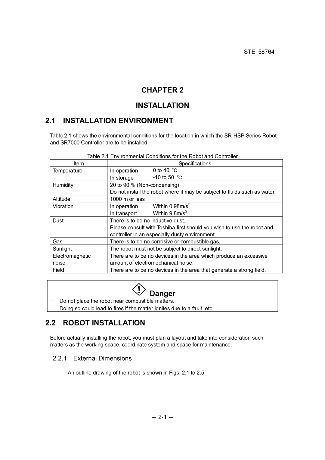 Toshiba SR-554HSP, SR-854HSP, SR-654HSP dimensions Chapter Installation Installation Environment, External Dimensions 