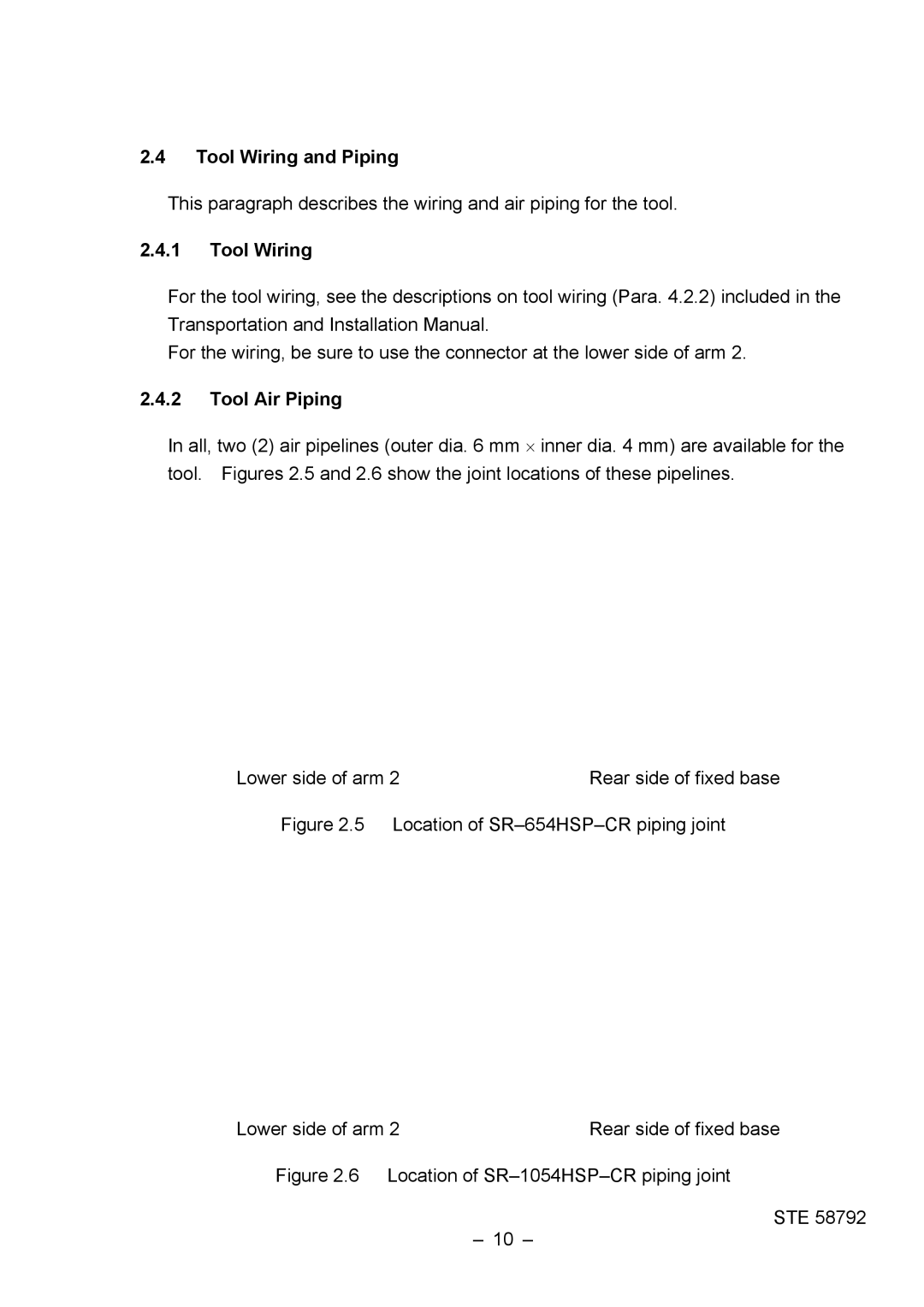 Toshiba SR1054HSPCR instruction manual Tool Wiring and Piping, Tool Air Piping 