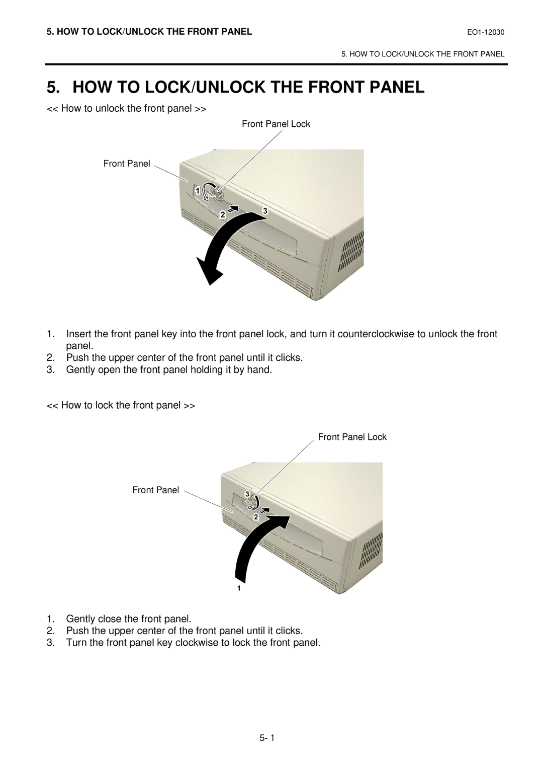 Toshiba ST-7000-C Series owner manual HOW to LOCK/UNLOCK the Front Panel 