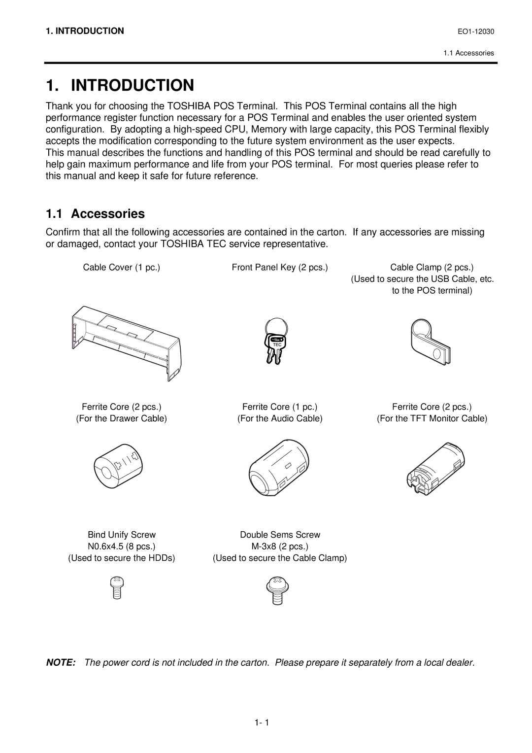 Toshiba ST-7000-C Series owner manual Introduction, Accessories# 