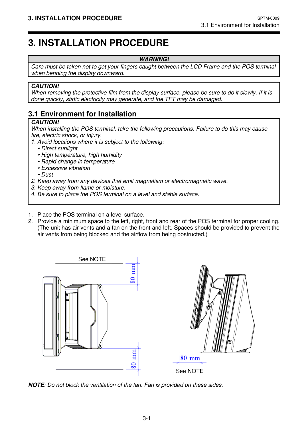 Toshiba ST-A10 owner manual Installation Procedure, Environment for Installation 