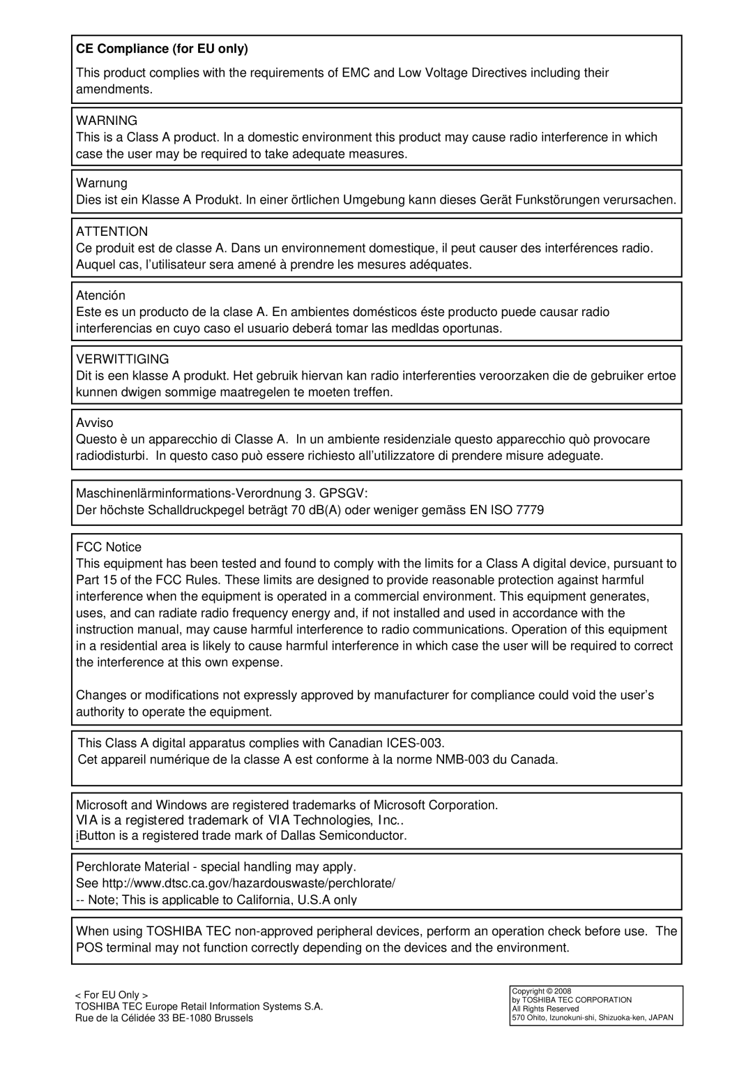 Toshiba ST-A20 SERIES owner manual VIA is a registered trademark of VIA Technologies, Inc 