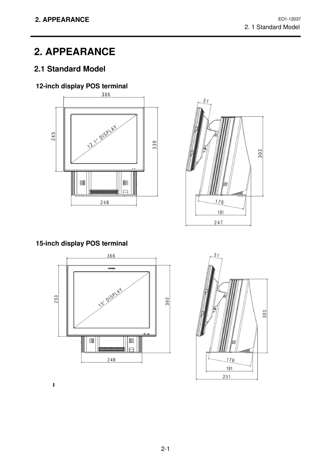 Toshiba ST-A20 SERIES owner manual Appearance, Standard Model 