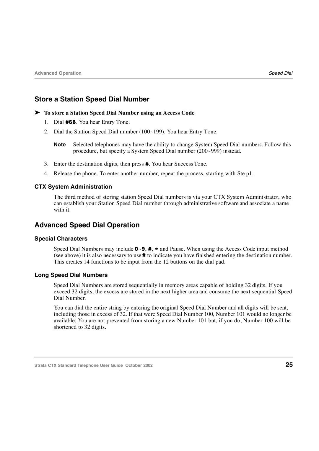 Toshiba Standard Telephone manual Store a Station Speed Dial Number, Advanced Speed Dial Operation 