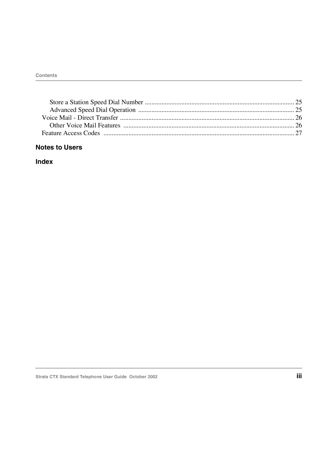 Toshiba Standard Telephone manual Iii 