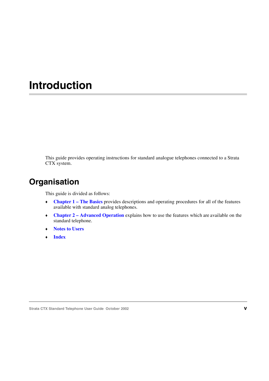 Toshiba Standard Telephone manual Introduction, Organisation 