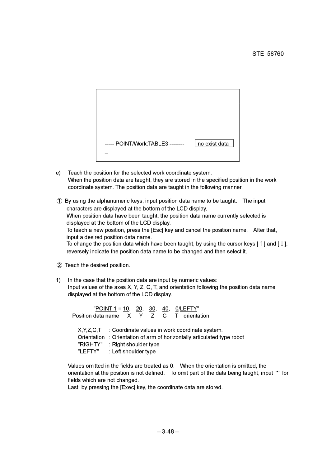 Toshiba STE 58760 instruction manual Z,C,T, Righty, Lefty 