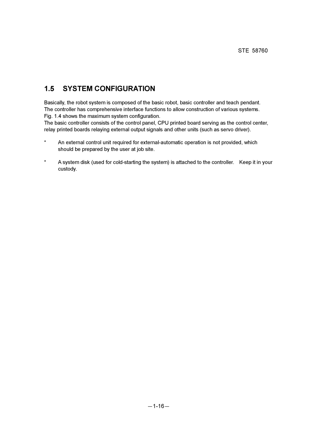 Toshiba STE 58760 instruction manual System Configuration 