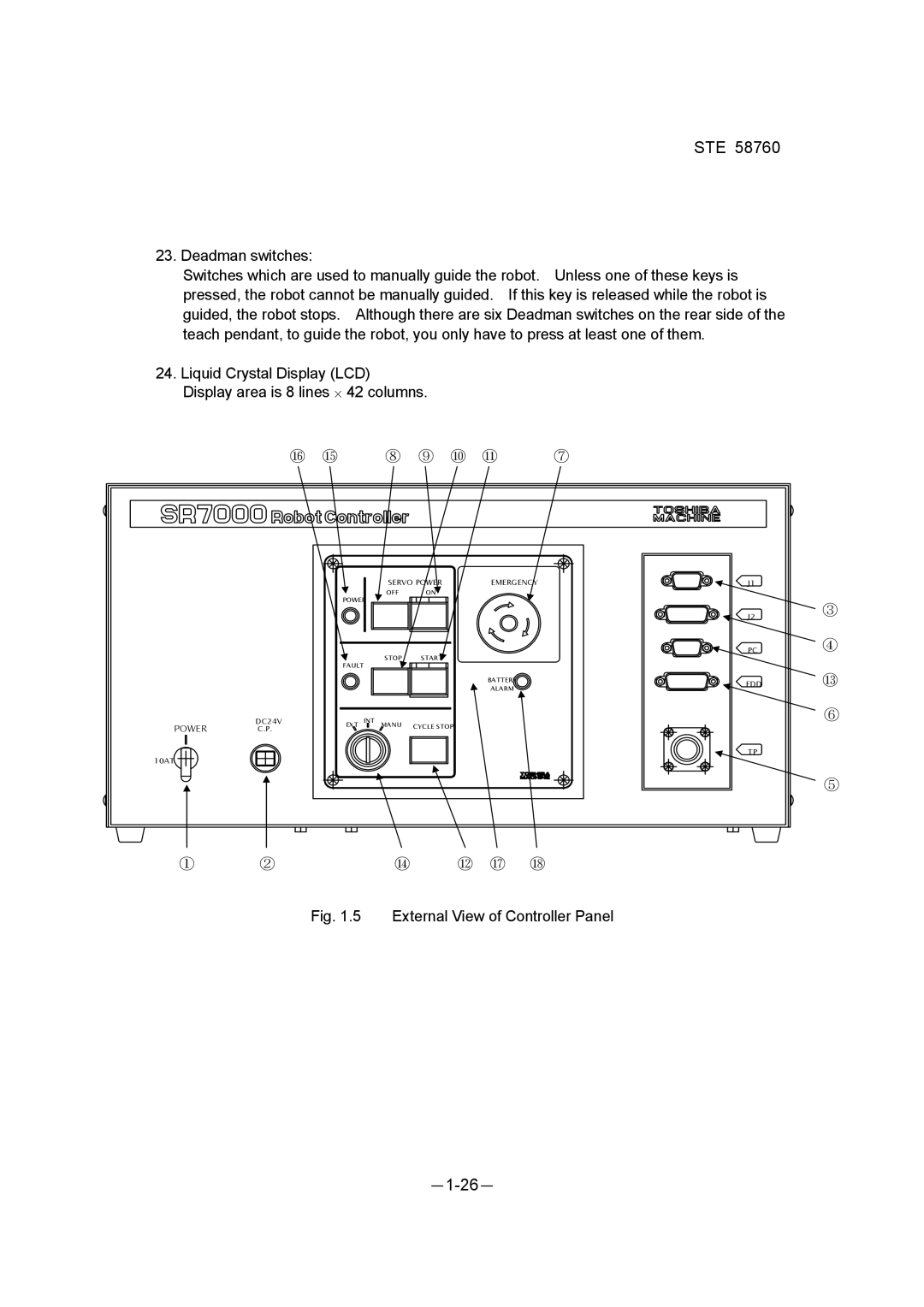 Toshiba STE 58760 instruction manual －1-26－ 