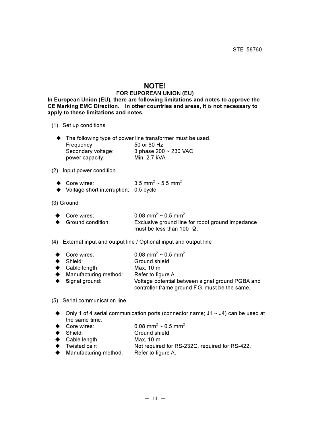 Toshiba STE 58760 instruction manual For Euporean Union EU 