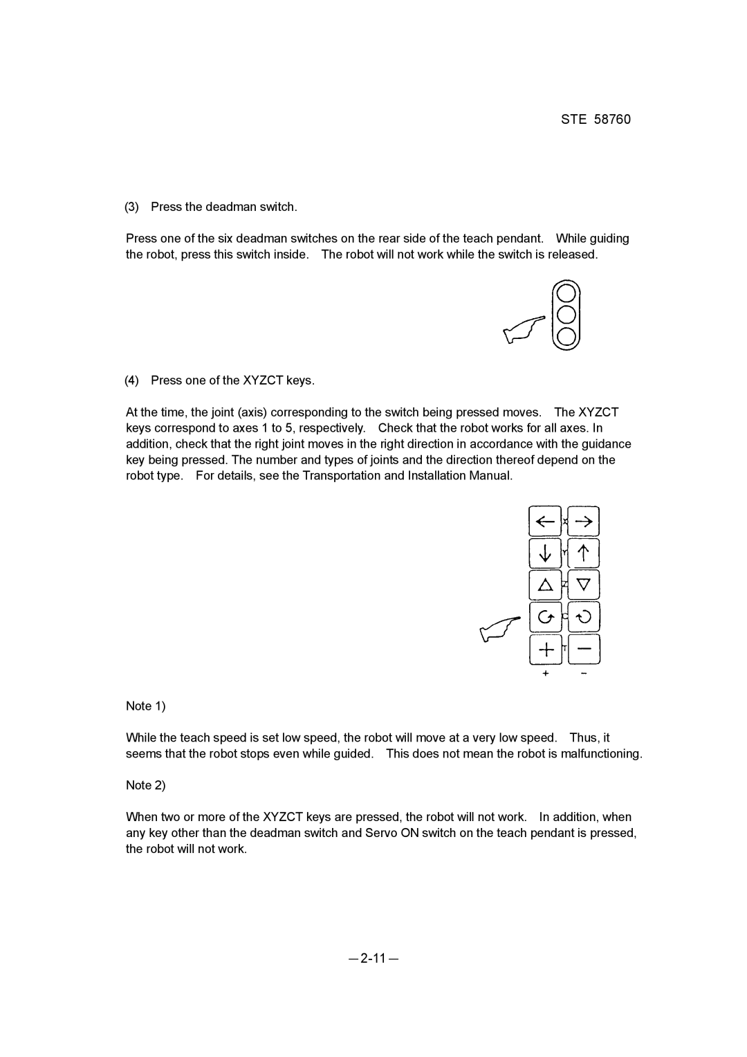 Toshiba STE 58760 instruction manual －2-11－ 