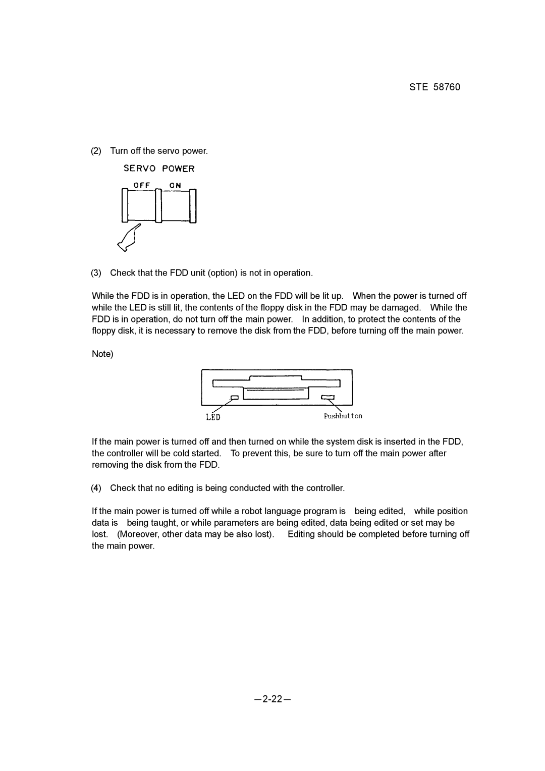 Toshiba STE 58760 instruction manual －2-22－ 