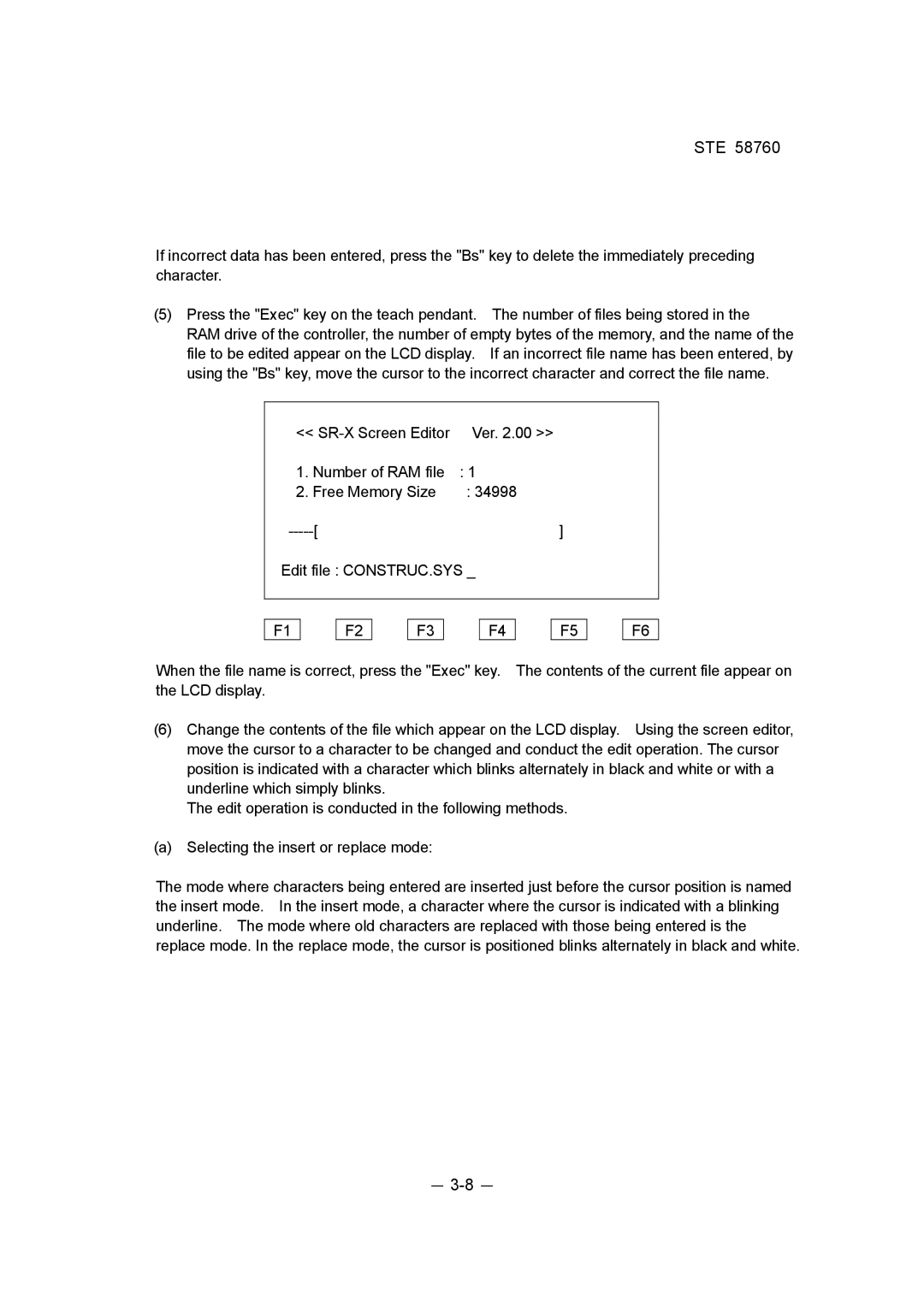 Toshiba STE 58760 instruction manual － 3-8 － 