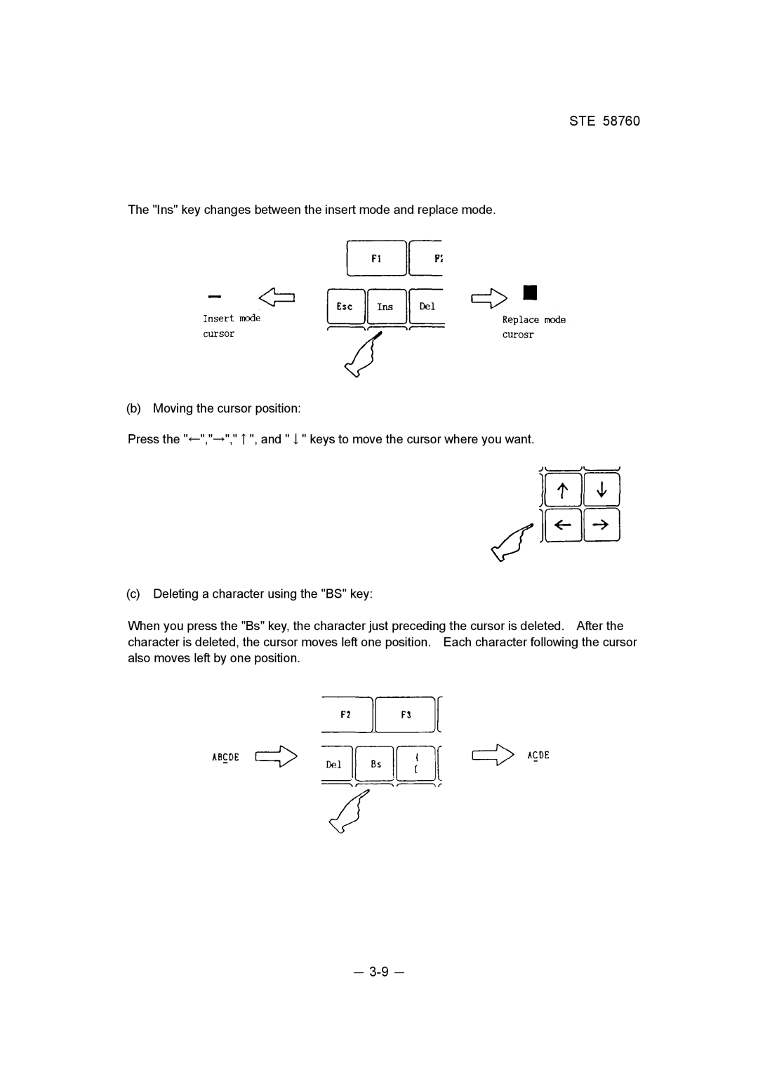 Toshiba STE 58760 instruction manual － 3-9 － 