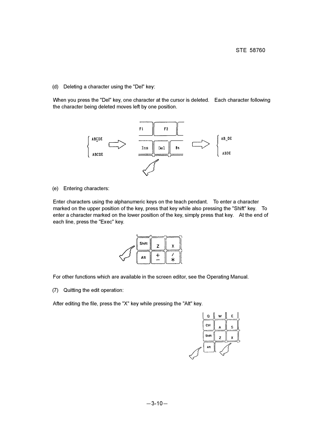 Toshiba STE 58760 instruction manual －3-10－ 