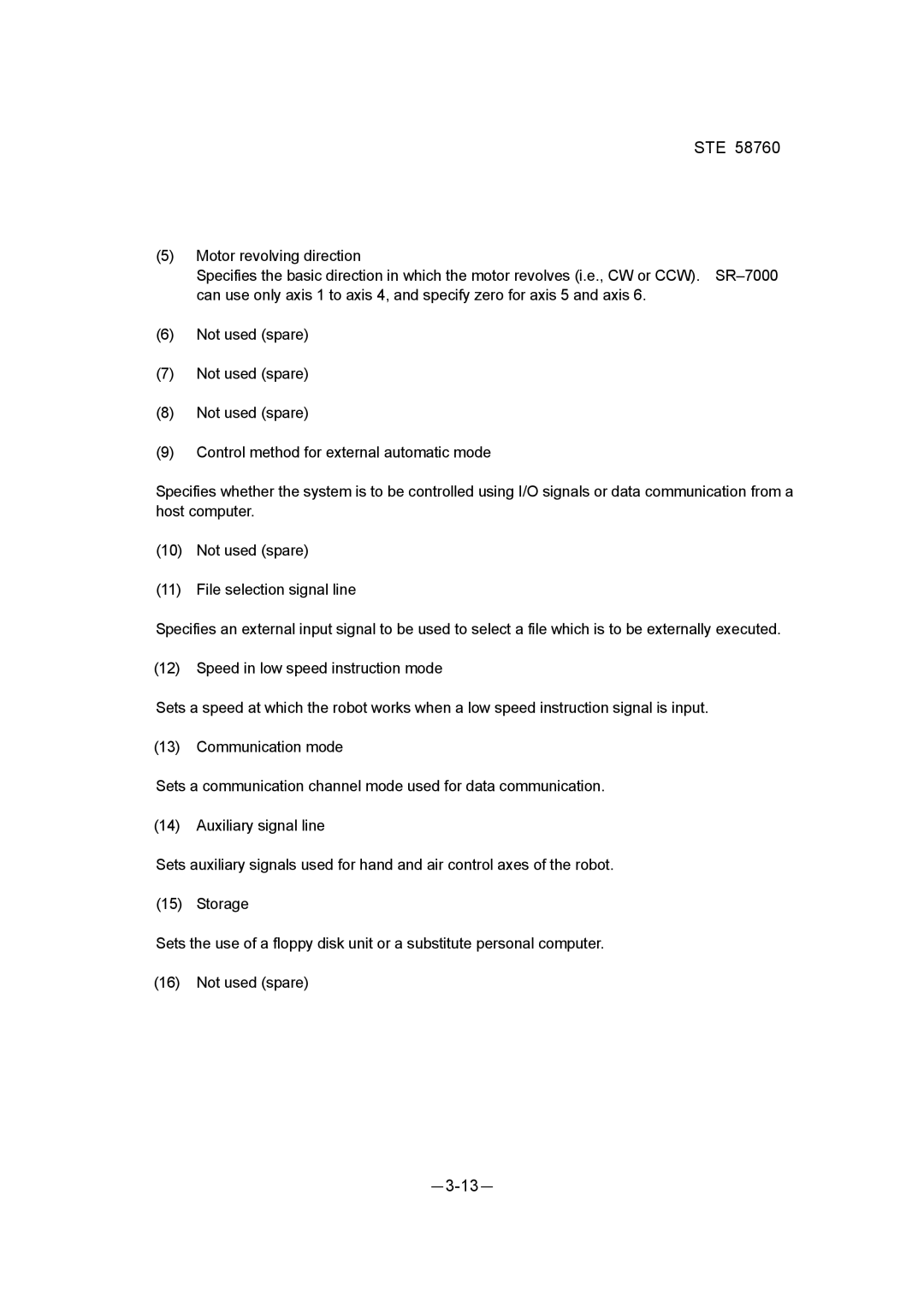 Toshiba STE 58760 instruction manual －3-13－ 