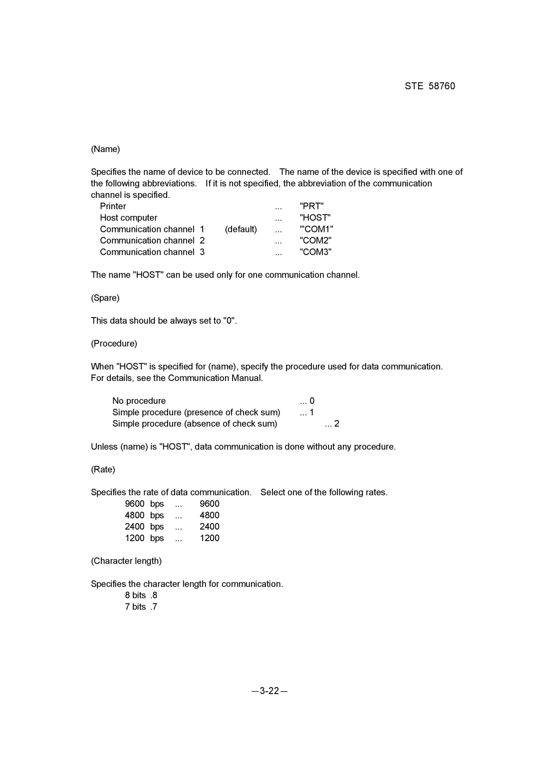 Toshiba STE 58760 instruction manual Prt, Host 