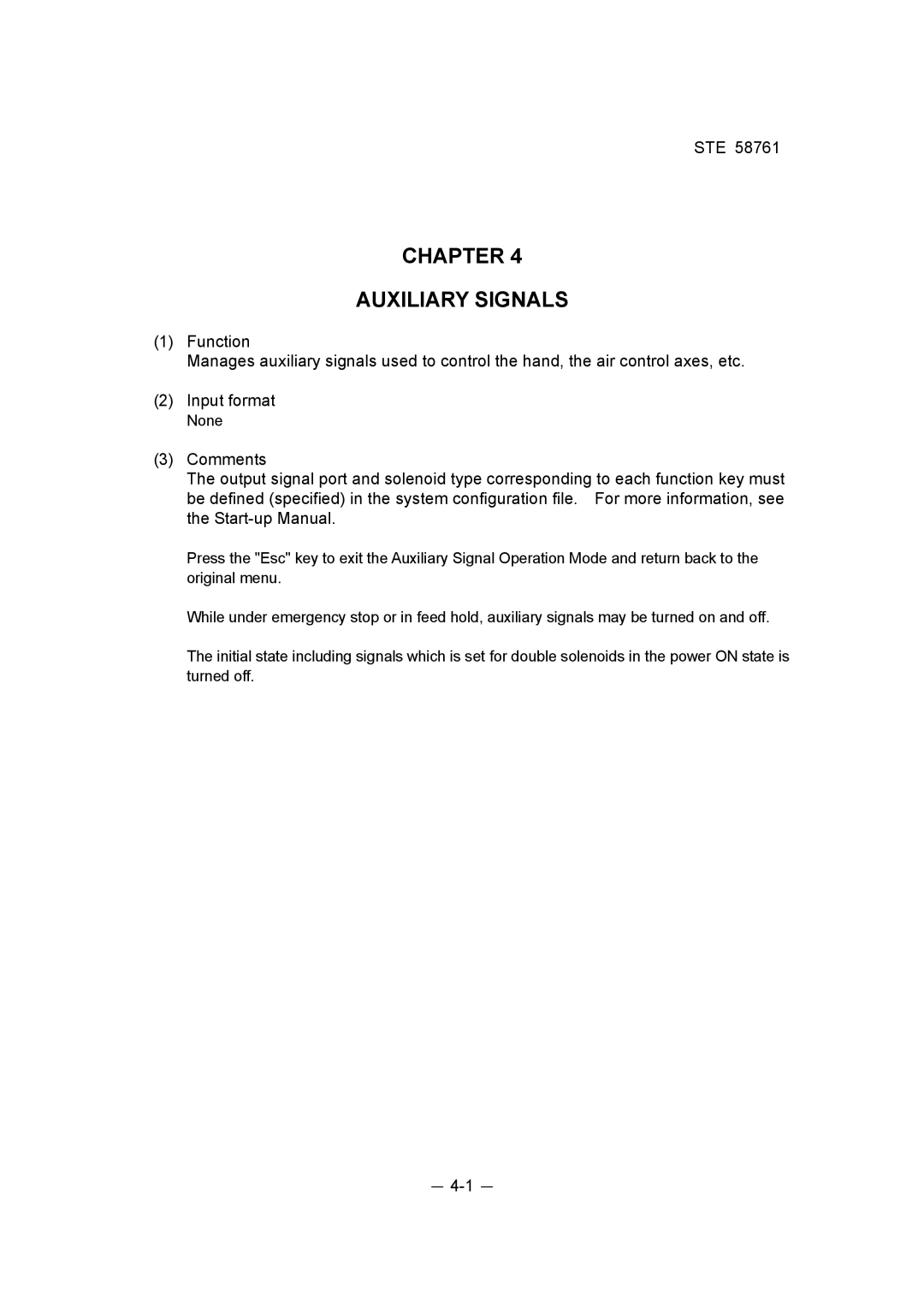 Toshiba ste 58761 instruction manual Chapter Auxiliary Signals 