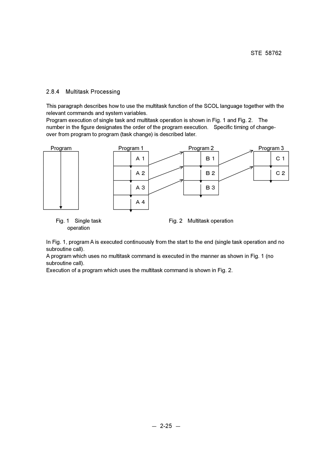 Toshiba STE 58762 instruction manual STE Multitask Processing, － 2-25 － 