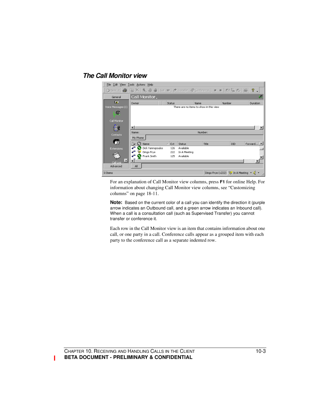 Toshiba Strata CS manual Call Monitor view 