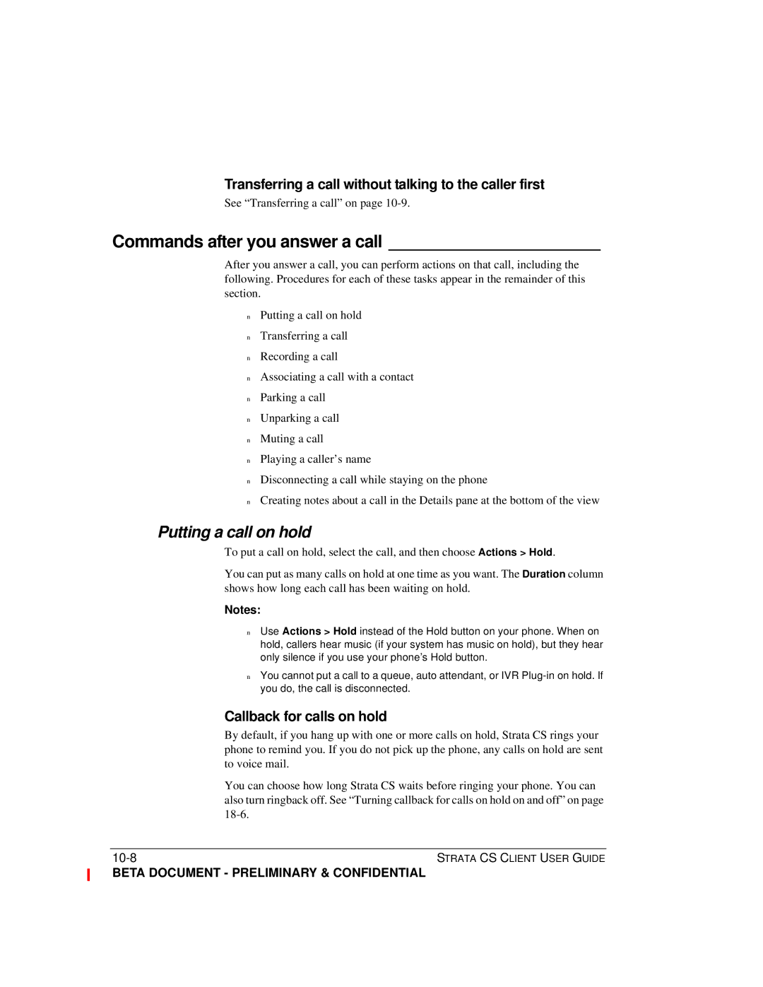 Toshiba Strata CS manual Commands after you answer a call, Transferring a call without talking to the caller first 