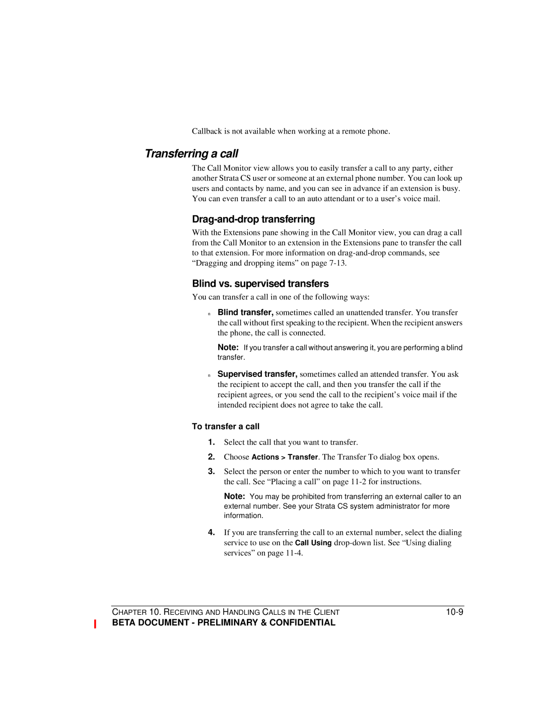 Toshiba Strata CS manual Drag-and-drop transferring, Blind vs. supervised transfers, To transfer a call 