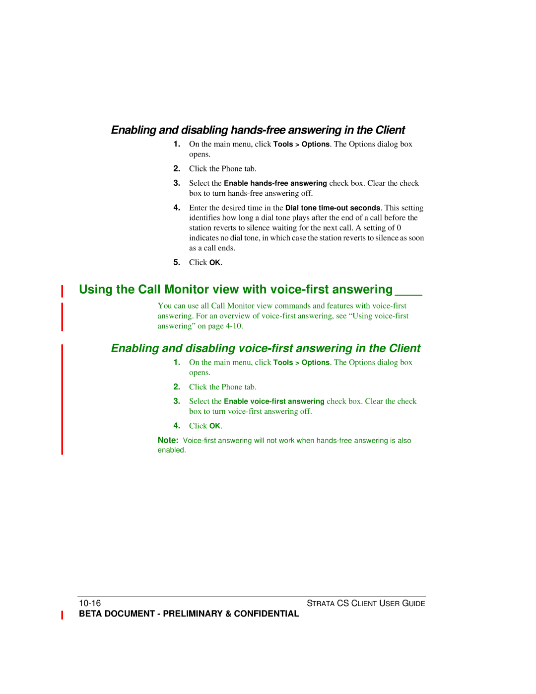 Toshiba Strata CS manual Using the Call Monitor view with voice-first answering 