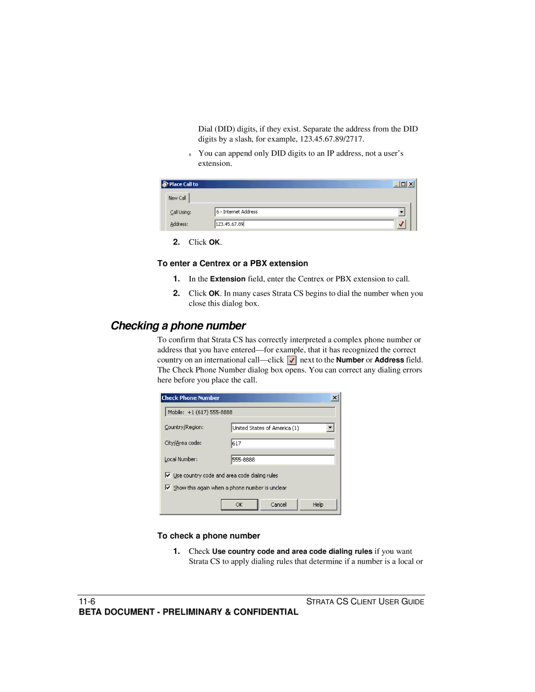 Toshiba Strata CS manual Checking a phone number, To enter a Centrex or a PBX extension, To check a phone number 