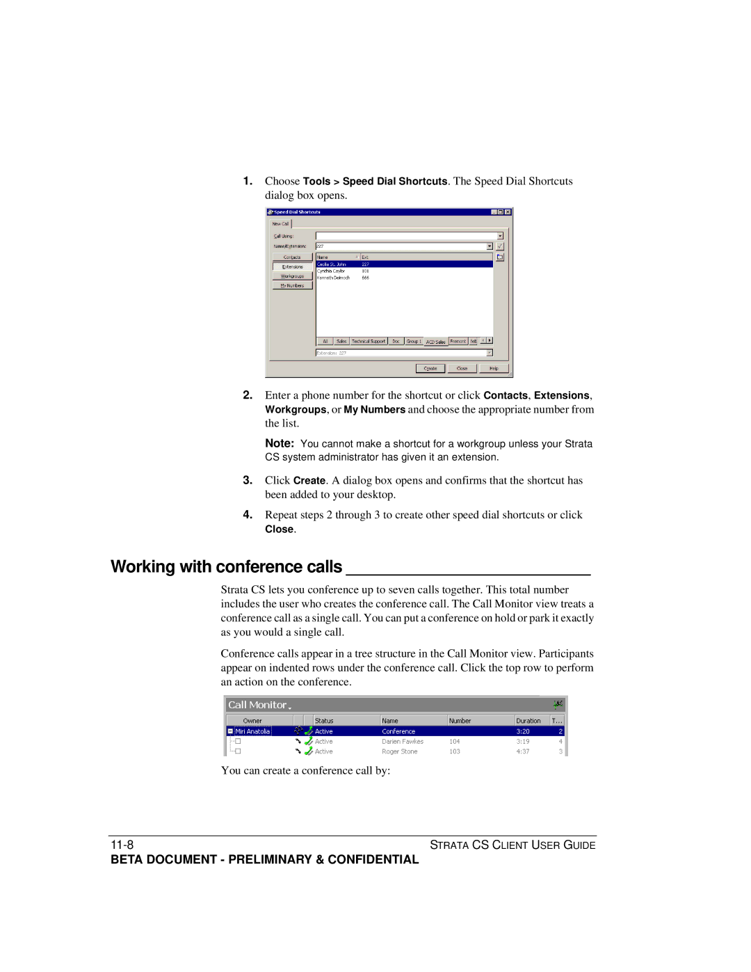 Toshiba Strata CS manual Working with conference calls 