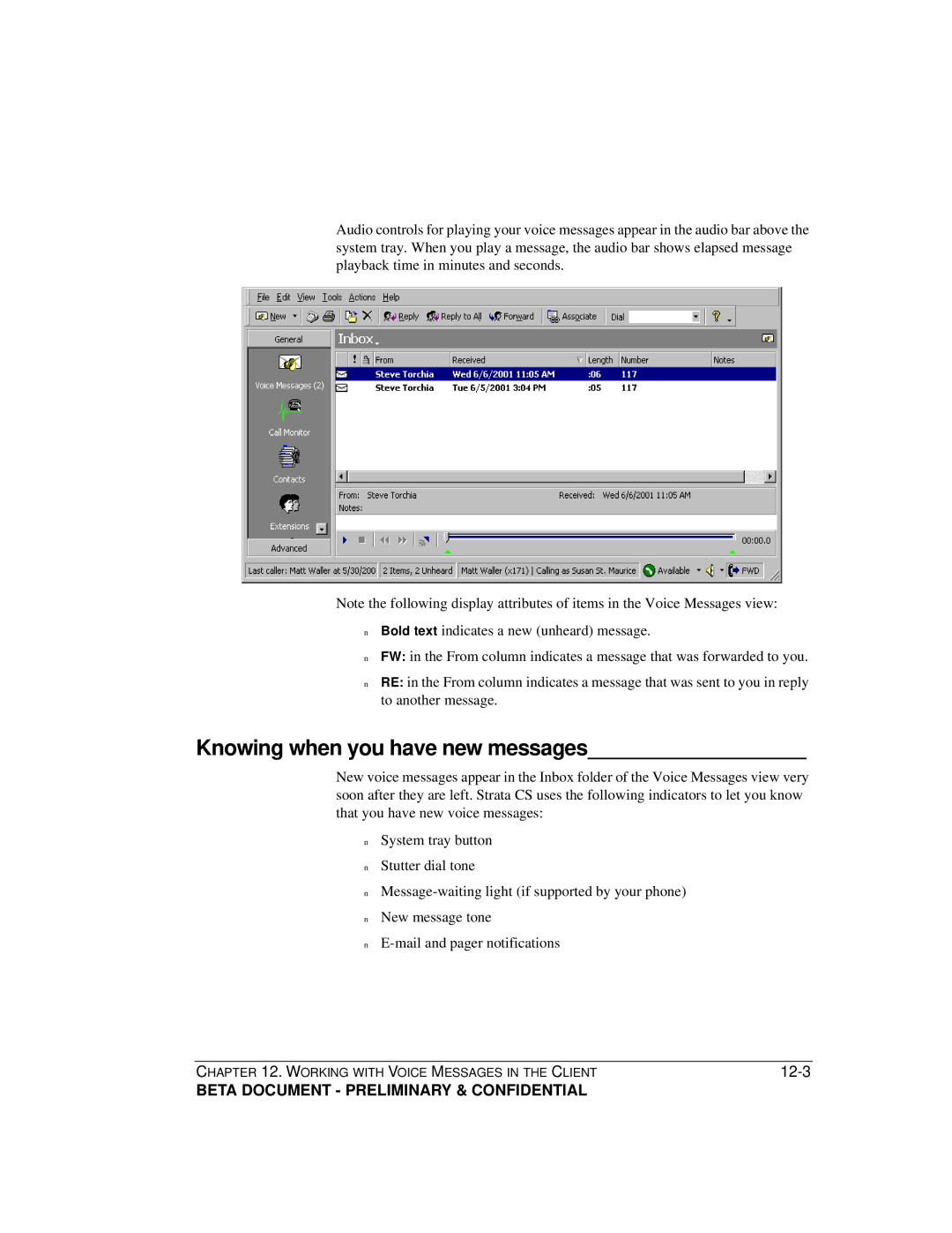 Toshiba Strata CS manual Knowing when you have new messages 