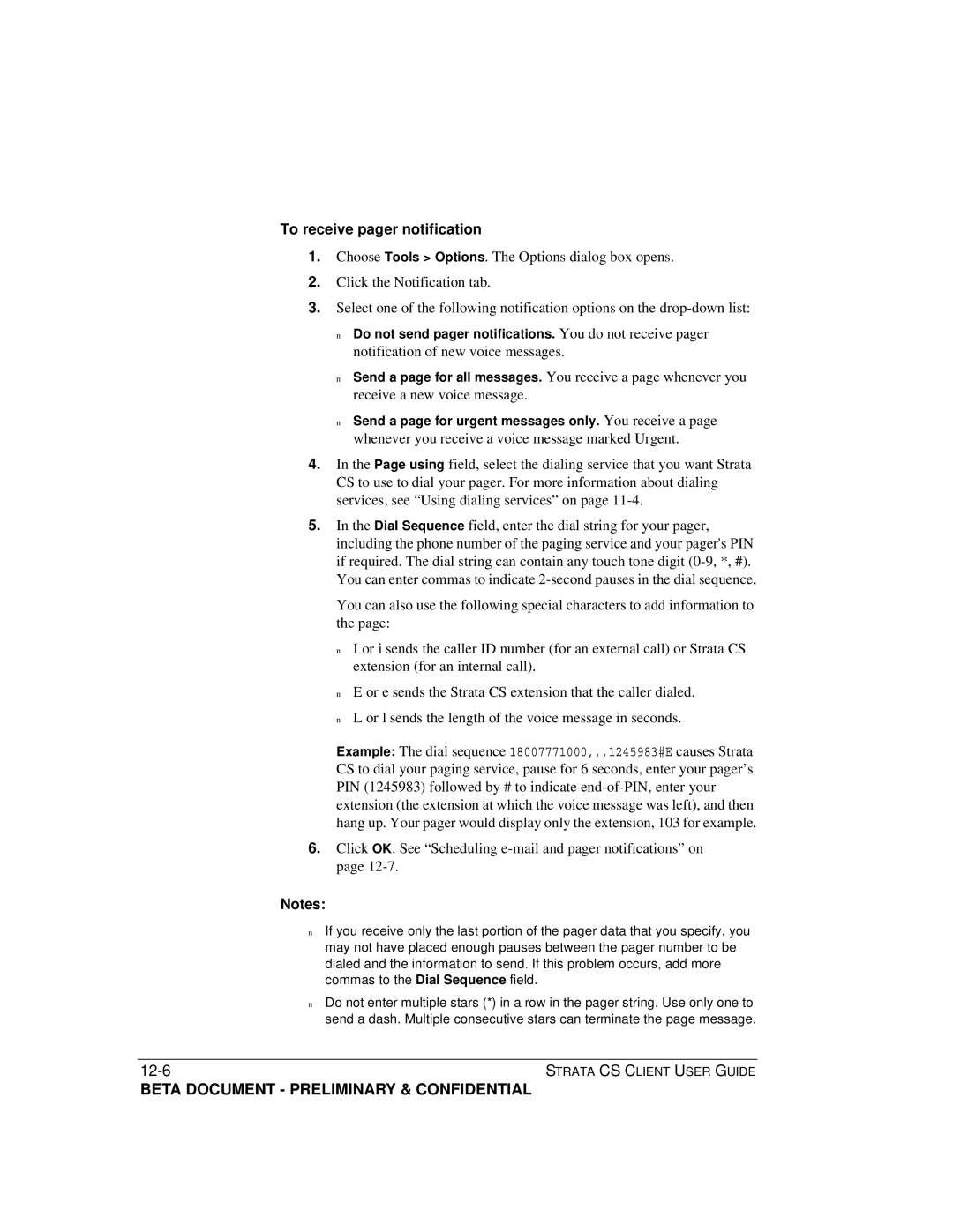 Toshiba Strata CS manual To receive pager notification, Click OK. See Scheduling e-mail and pager notifications on 