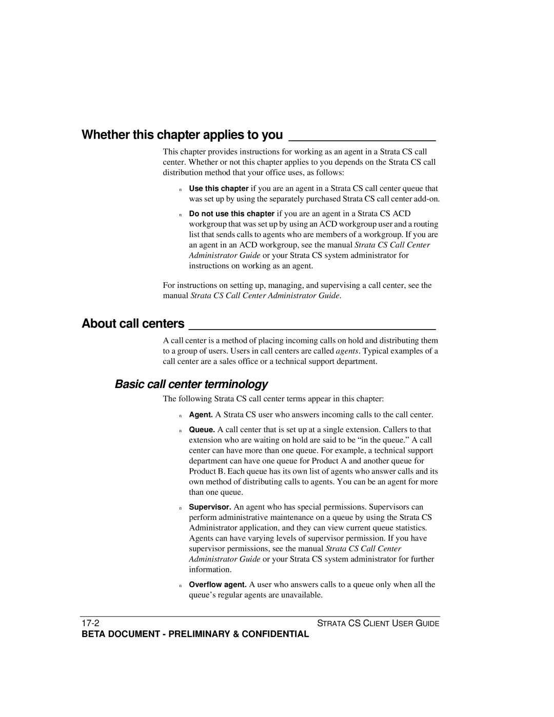 Toshiba Strata CS manual Whether this chapter applies to you, About call centers, Basic call center terminology 