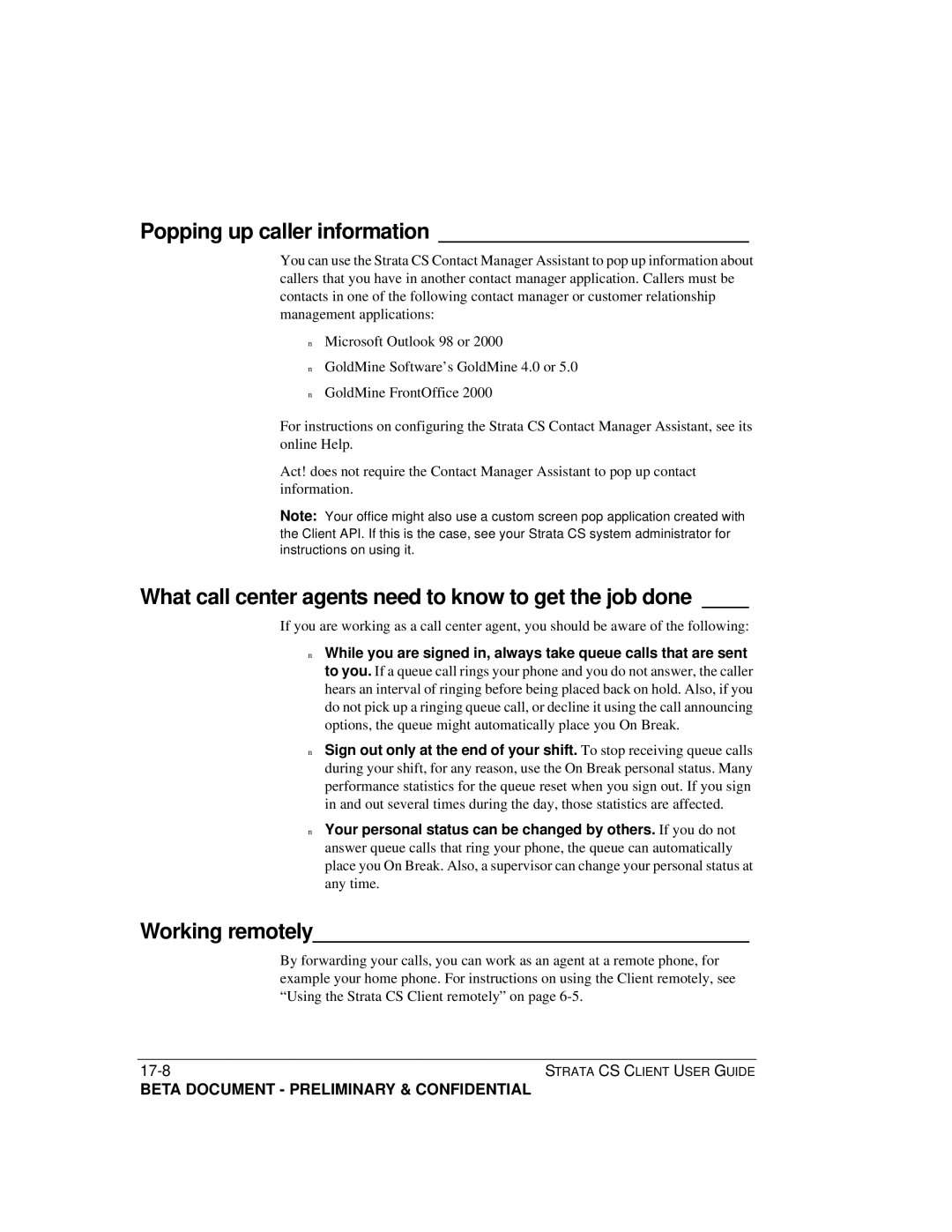 Toshiba Strata CS manual Popping up caller information, What call center agents need to know to get the job done 