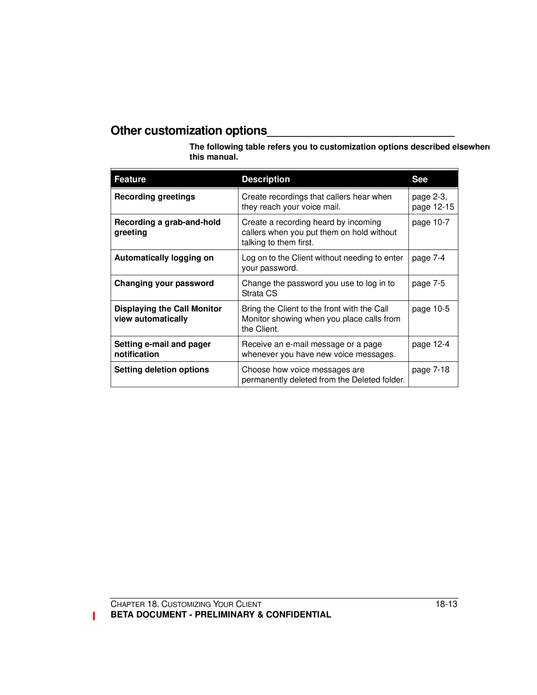 Toshiba Strata CS manual Other customization options 