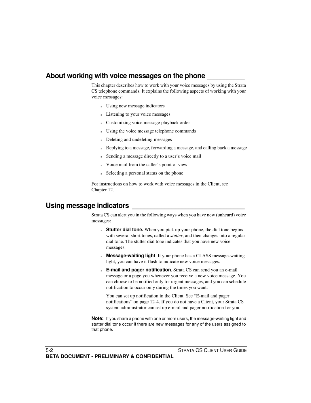 Toshiba Strata CS manual About working with voice messages on the phone, Using message indicators 