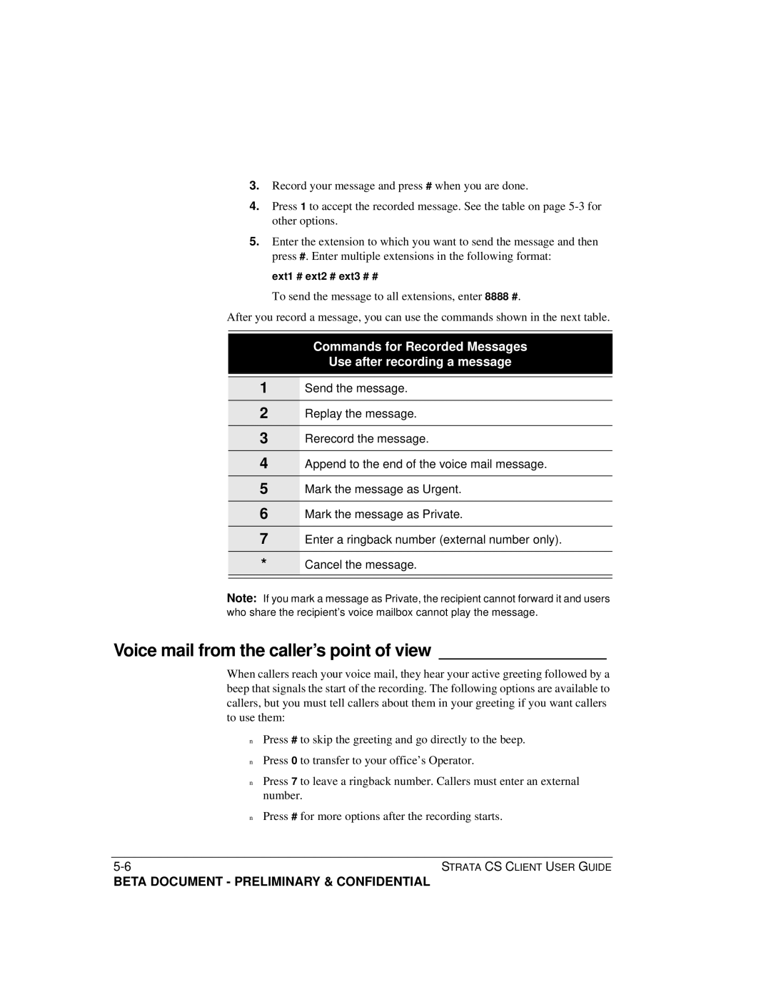 Toshiba Strata CS manual Voice mail from the caller’s point of view 