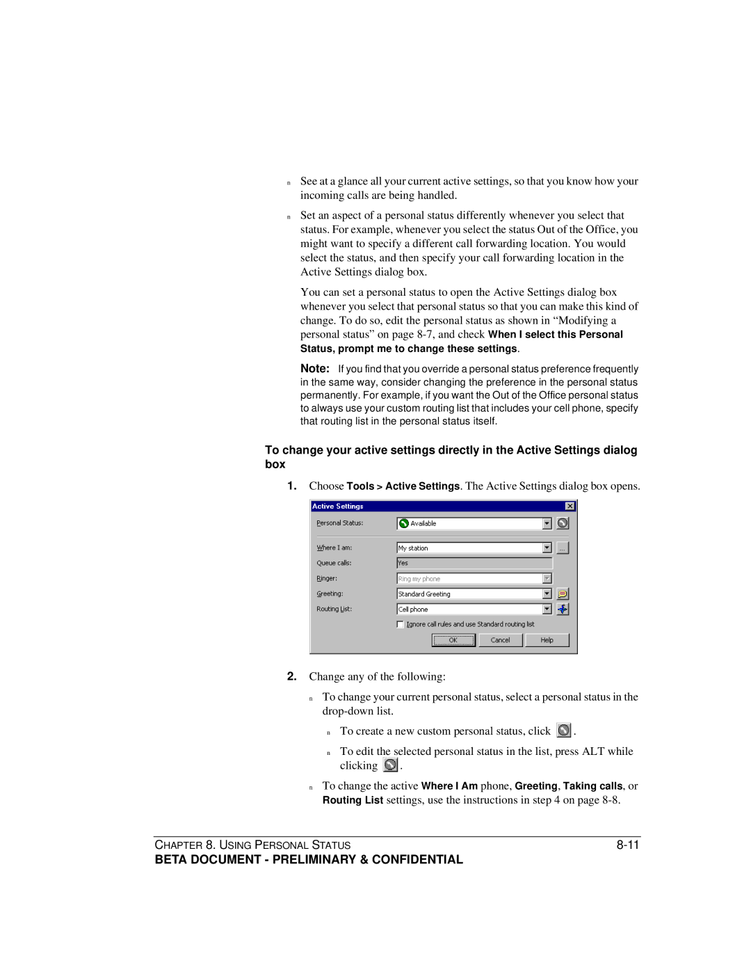 Toshiba Strata CS manual Beta Document Preliminary & Confidential 