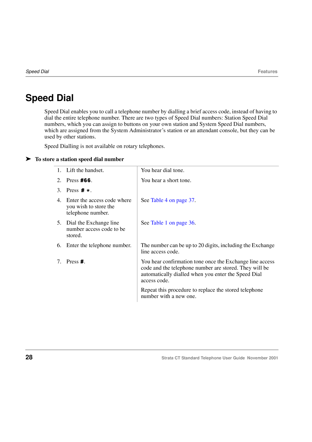 Toshiba Strata CT manual Speed Dial, To store a station speed dial number 