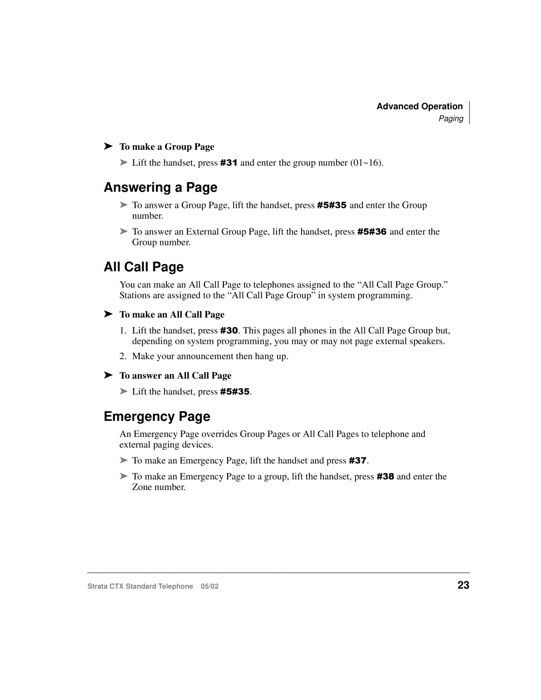 Toshiba Strata CTX manual Answering a, All Call, Emergency 